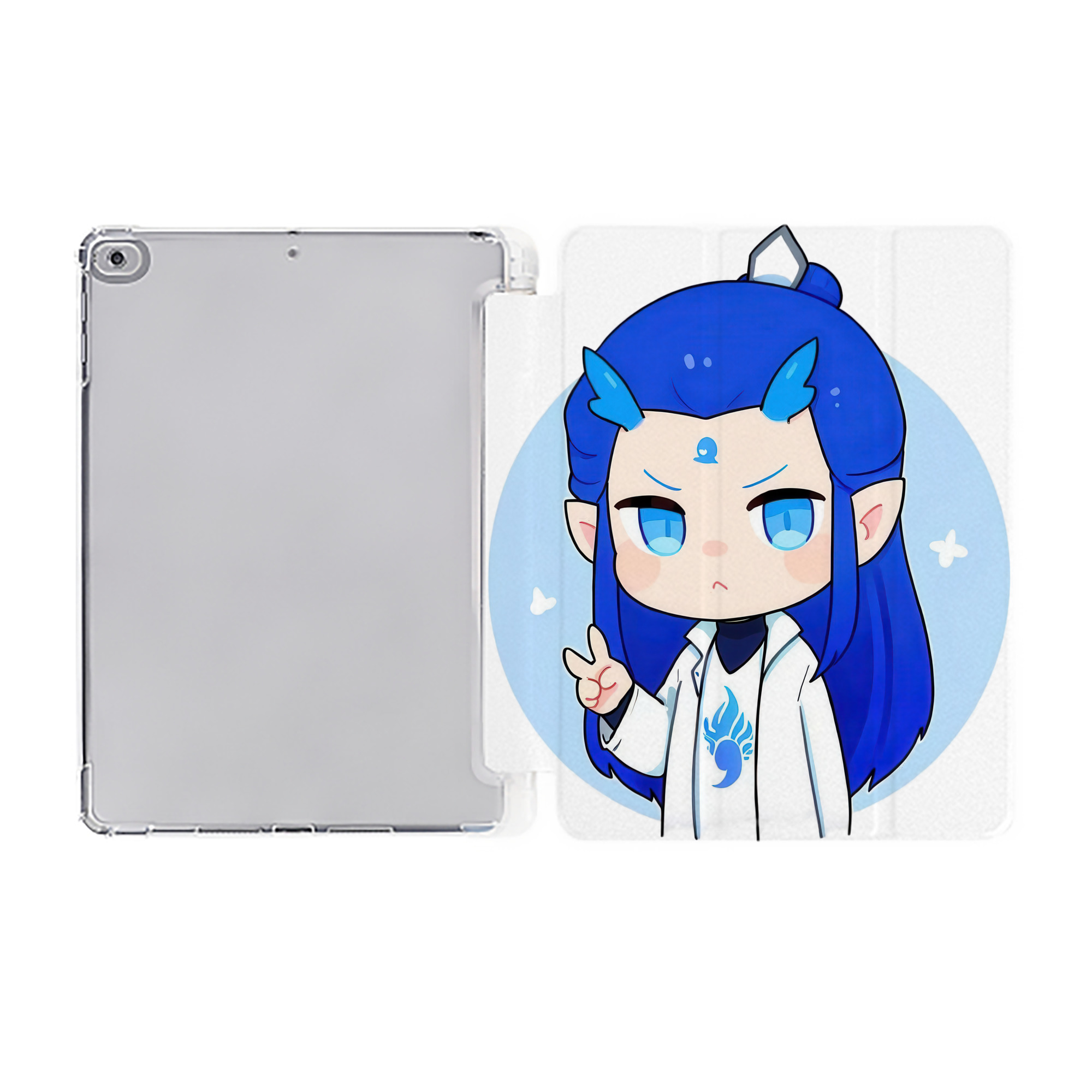 （画像用） Ne Zha 2 ナタ 魔童の大暴れ IPad ケース ペン収納付き 三つ折りスタンド PUレザー×シリコン 対応機種9.5/10.5/10.9インチ